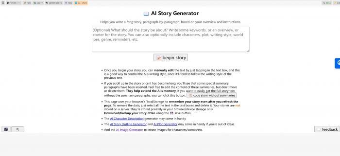 Perchance AI Story Generator